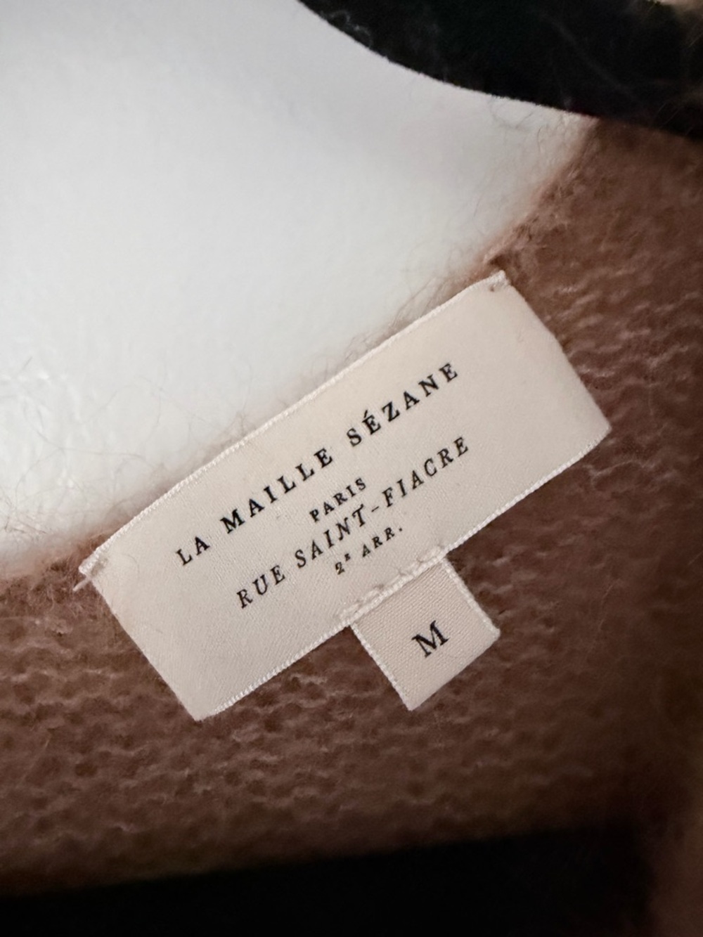 Sezane Lizy Cardigan Camel Gold Polka Dot French Wool size M brown sweater - Picture 4 of 5